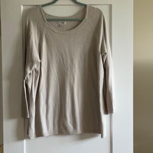 AVENUE BEIGE LIGHTWEIGHT, LONGSLEEVE TUNIC SWEATER SIZE 18/20